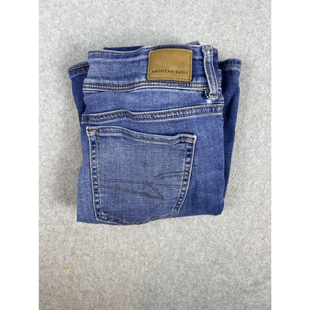 American Eagle Jeans Women's 2 Short Blue Low Rise Skinny Measures 27x27‎
